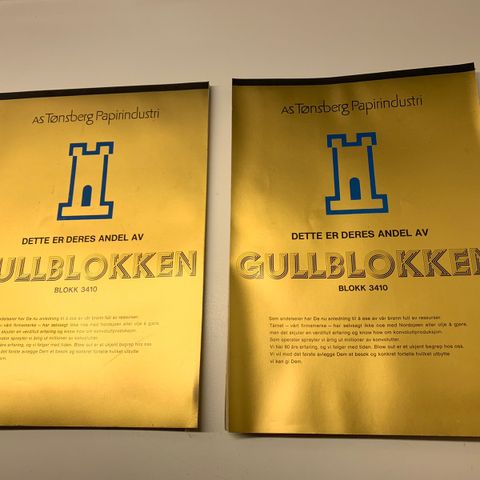 Gullblokken Tønsberg Papirindustri