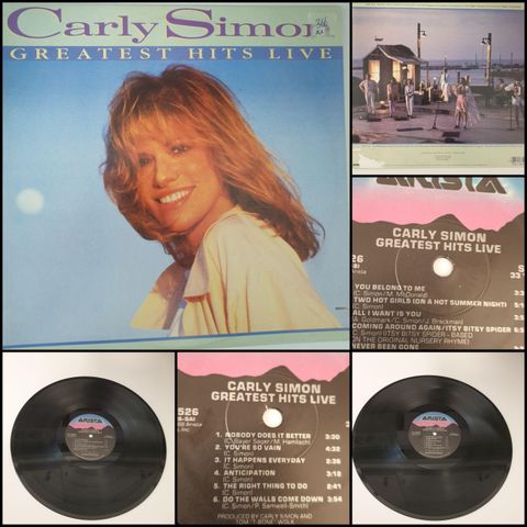 VINTAGE/RETRO LP-VINYL "CARLY SIMON/GREATEST HITS LIVE 1987/88"