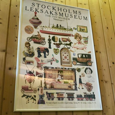 Ramme med plakat fra Stockholms Leksaksmuseum