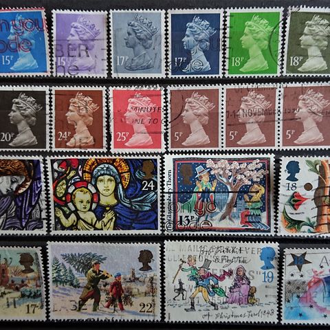 ENGLAND: Lot med fine stempla frimerker. / 1032 xv..