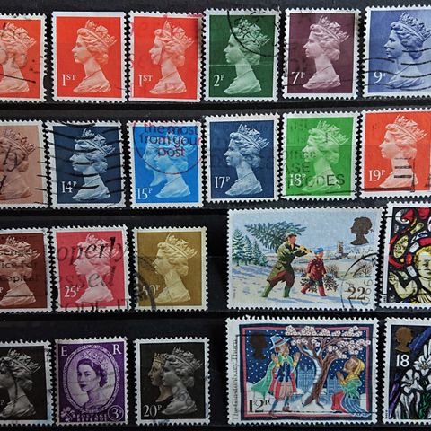 ENGLAND: Lot med fine stempla frimerker. / 1034 xv.