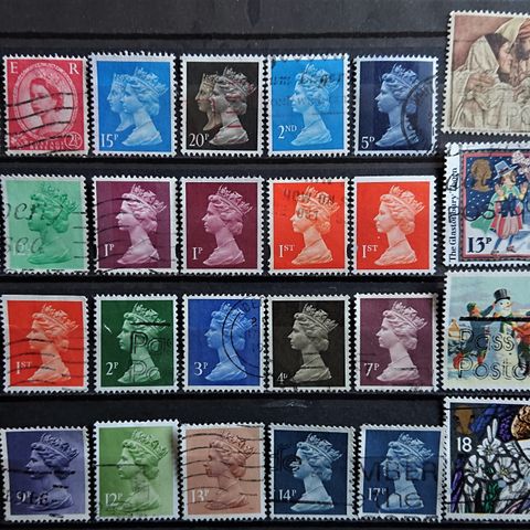 ENGLAND: Lot med fine stempla frimerker. / 1036 xv..