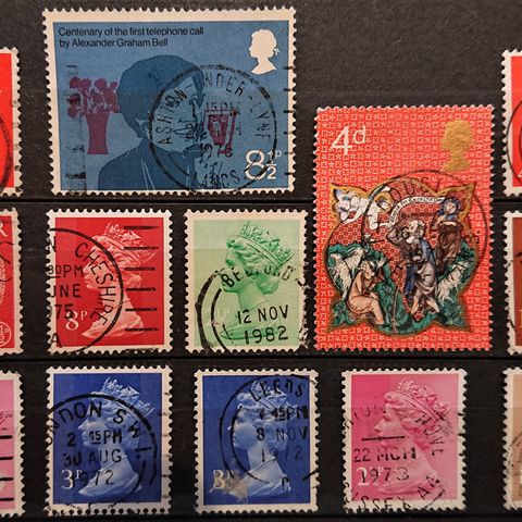 ENGLAND: Lot med fint stempla frimerker. / 1019 xv..