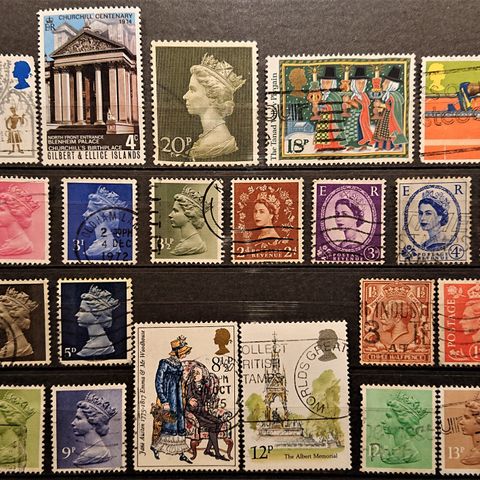 ENGLAND: Lot med fine, ulike, eldre,  stempla frimerker. / 1043 xv..