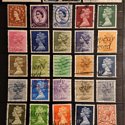 ENGLAND: Lot med fine, eldre, ulike, stempla frimerker. / 1041 xv..