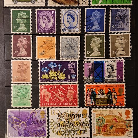 ENGLAND: Lot med fine eldre, ulike, stempla frimerker. / 1047 xv..