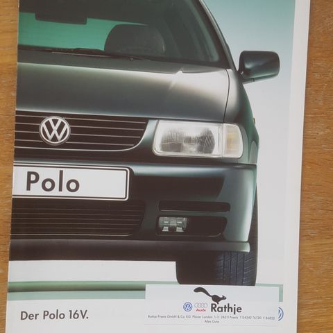 Brosjyre VW Polo 16v 1998