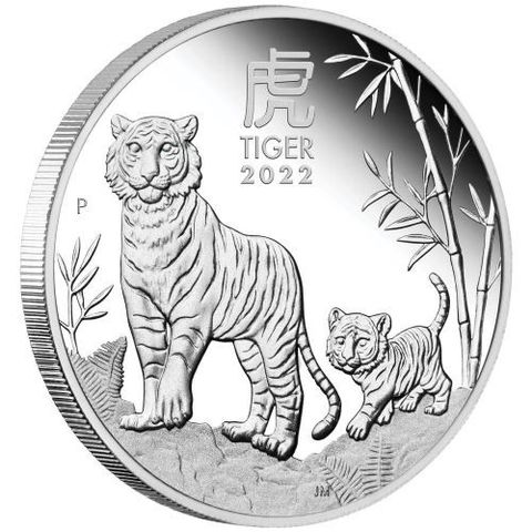 2022 Australia 1/2 oz Sølv Lunar  «Year of the Tiger»