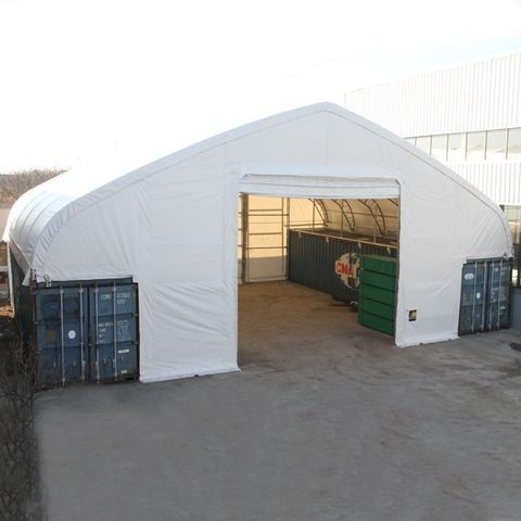 Komplett overbygg til 40 ft/hq container - 900g PVC - 15,25 meter i bredden