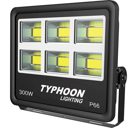 Typhoon LED 300W arbeidslampe 27000 Lumen, m/ festebrakett, IP66, 230V