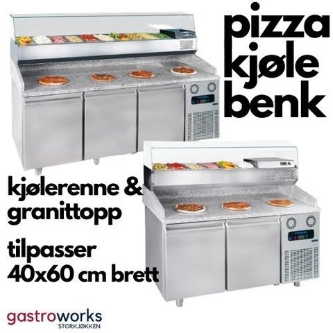 Kjølebenk med kjølerenne og granittopp - Pizzabenk - fra Gastroworks