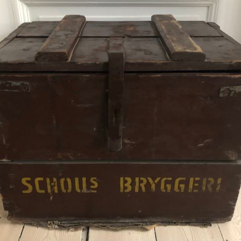 Gammel kasse fra Schous Bryggeri