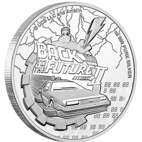 Niue 2021 BACK TO THE FUTURE ™ - 1 OZ SØLV opplag kun 10.000 eks