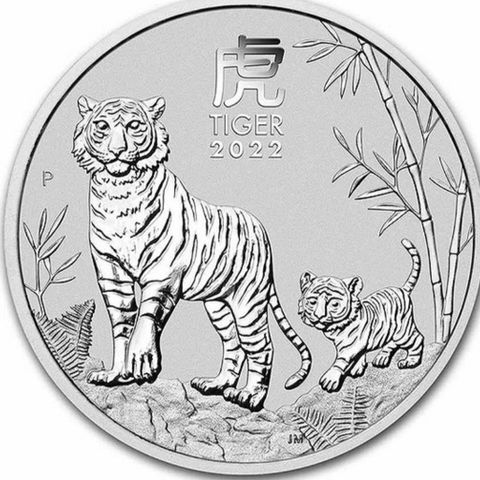 2022 Australia 1 oz Sølv Lunar S3 «Year of the Tiger» BU M/Kapsel