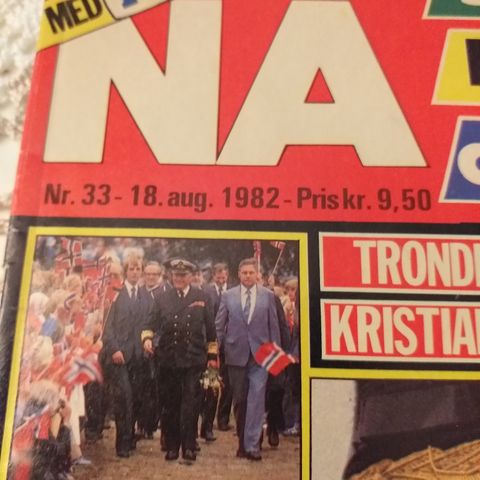 Nå ukebladet. Magasin.  Kongelig familie. Kong Olav. 1982. Vintage