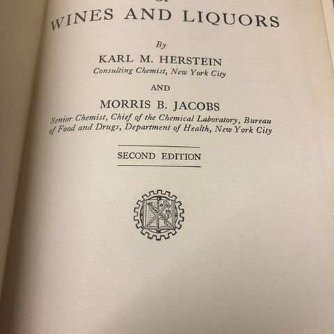 Karl M. Herstein and 1 more Chemistry and Technology of Wines and Liquors 