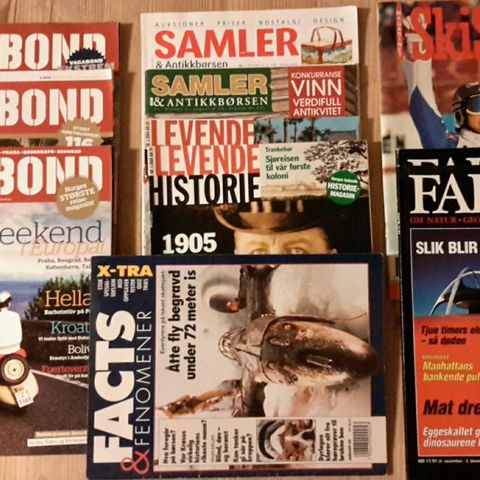 "Historie", "Vagabond",   "Samler", "FAKTA"/"Facts". 11 stk.