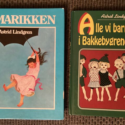 ASTRID LINDGREN- 2 flotte bøker «ALLE VI BARNA I BAKKEBYGRENDA» MARIKKEN»