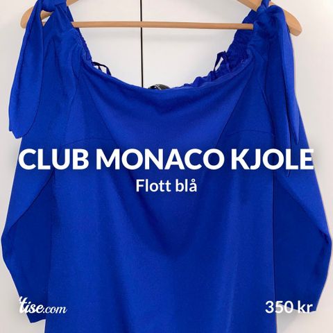 Club Monaco kjole - nydelig blå!