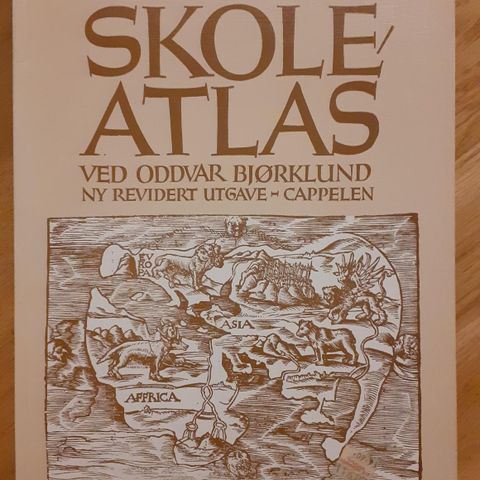 HISTORISK SKOLEATLAS ved Oddvar Bjørklund. MEGET GOD STAND!