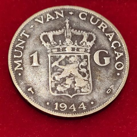 1 Gulden 1944, Curacao under Nederland, mynten er preget i Denver