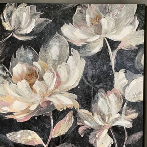 Ny Lerretsbilde av blomster str. 90x90cm 1/2 pris.