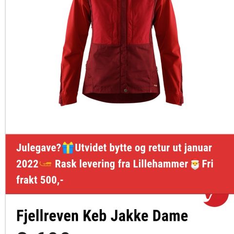 Fjellreven Keb jakke dame