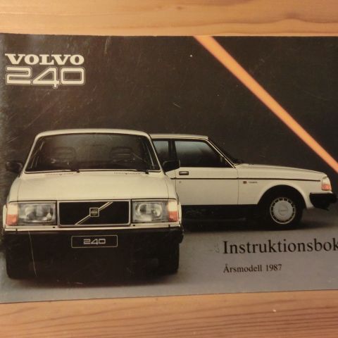 Instruksjonsbok for Volvo 240: 1987