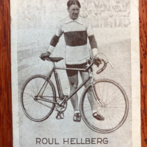 Roul Hellberg Finland OL sykkel sigarettkort 1930 Tiedemanns Tobak