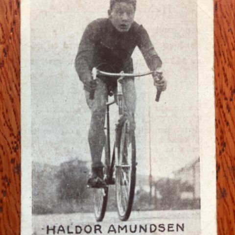 Haldor Amundsen sykkel 20 km bane sigarettkort 1930 Tiedemanns Tobak