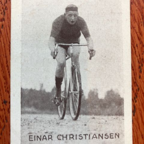 Einar Christiansen St. Halvard sykkel sigarettkort 1930 Tiedemanns Tobak