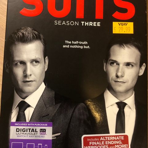 Suits Season Three  DVD Samleboks 🔥SOM NY!!