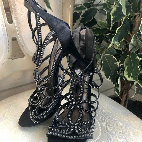 Black high heel shoes