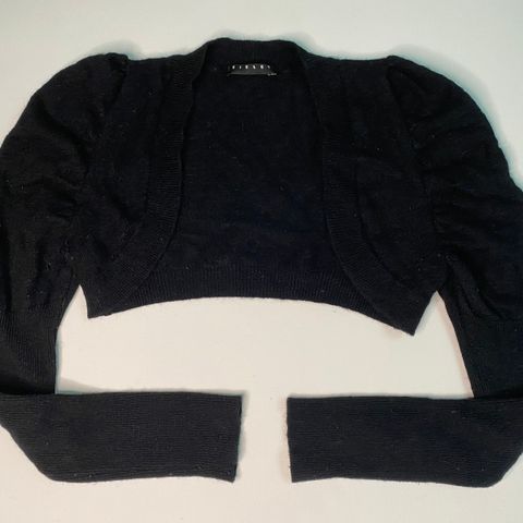 Sisley cardigan (kort) i sort ull / Benetton Str 6-7 år