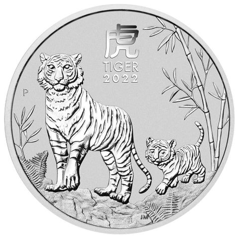 2022 Australia 2 oz Sølv Lunar «Year of the Tiger»