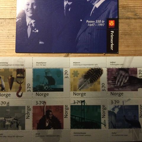 Posten 350 år -  frimerkehefte 1997.