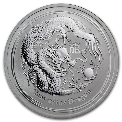 2012 Australia Lunar Year of the Dragon 1/2 oz Sølv