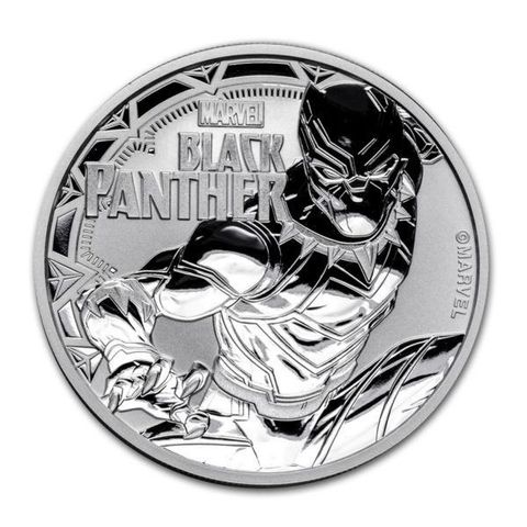 2018 TUVALU 1 OZ SØLV MARVEL SERIES BLACK PANTHER™