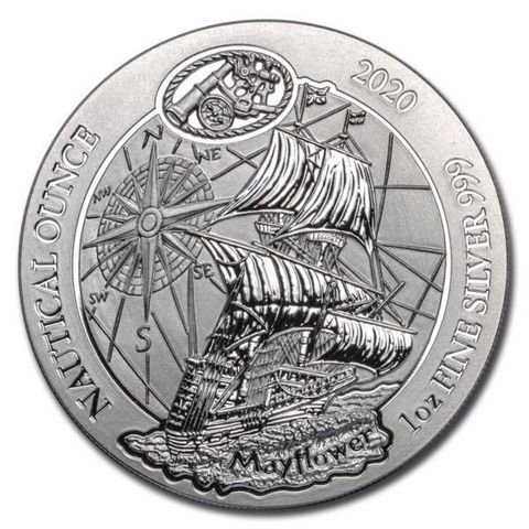 2020 RWANDA 1 OZ SØLV NAUTICAL OUNCE MAYFLOWER BU