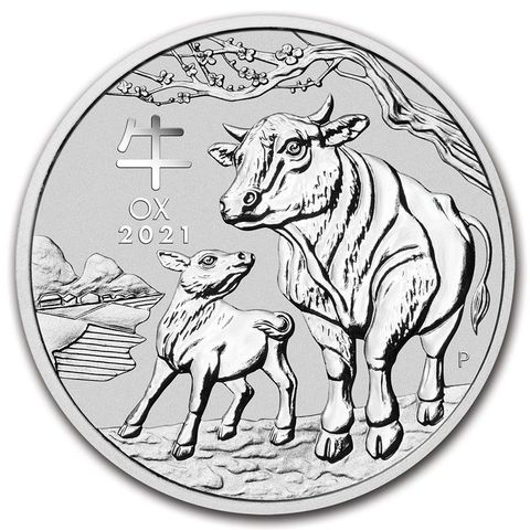 2021 AUSTRALIA 2 OZ SØLV LUNAR YEAR OF THE OX