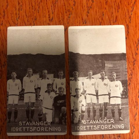 Stavanger Idrettsforening Viking Petter Ravn Tiedemanns fotballkort x 2 1931