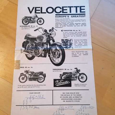 Velocette brosjyre.