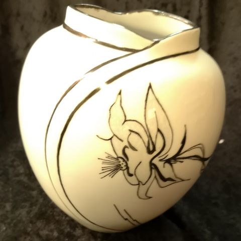 Stor Håndmalt porselens vase