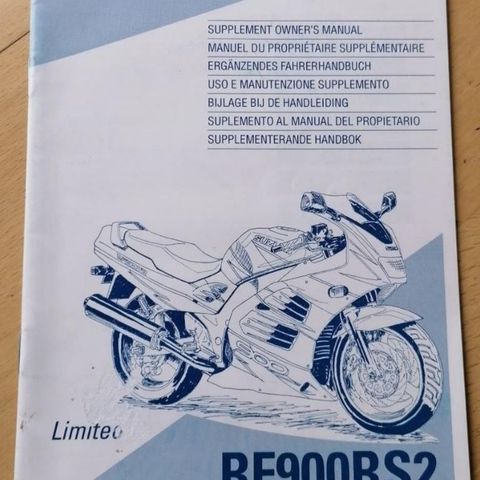 Suzuki RF900 RS 2  instruksjonsbok.