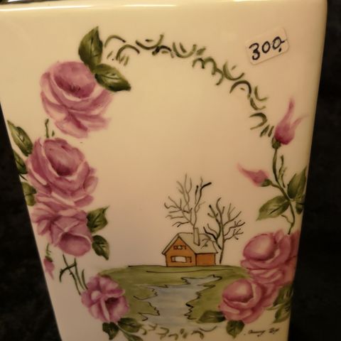 Flott Håndmalt porselens vase