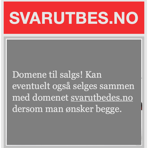 SVARUTBES.no - domene til salgs