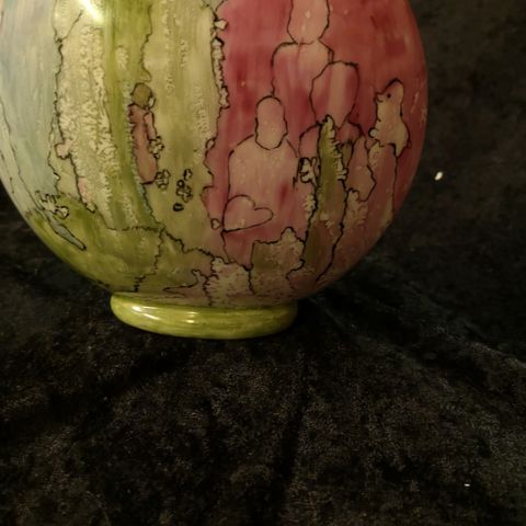 Flott Håndmalt porselens kunstnet vase