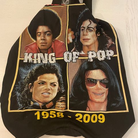 Sort Back Pack / sekk med motiv av  Michael Jackson