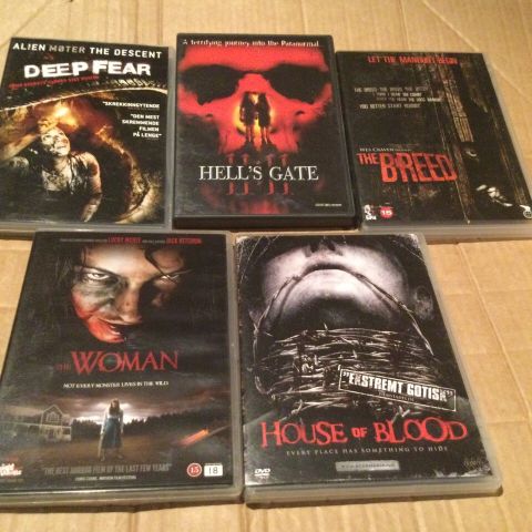 Deep Fear- house of blood - breed- hells gate - woman. Norske tekster