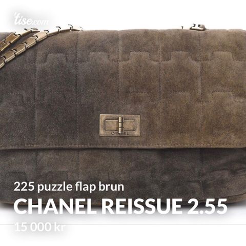 Chanel reissue 2.55 225 puzzle flap brun/ semsket veske